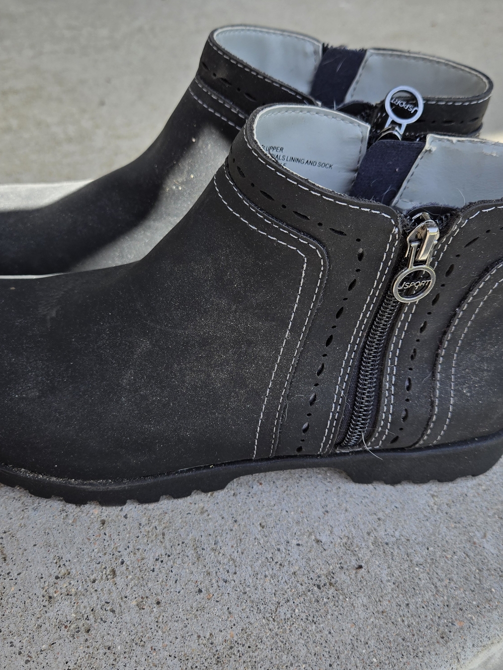 Black Jsport Zip Ankle Boots Size 9